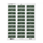 Witte botanicals op donkergroene retouradreslabels etiket (Full Sheet)