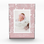 Witte botanicals op roze fotoblokken (Voorkant)