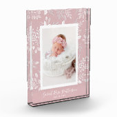 Witte botanicals op roze fotoblokken (Links)