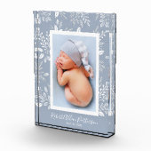 Witte Botanicals op Sky Blue Custom Fotoblokken (Rechts)