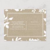 Witte Botanische bladeren Eenvoudig rustiek Save t Aankondigingskaart (Achterkant)