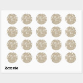 Witte Botanische bladeren Eenvoudige rustieke brui Ronde Sticker (Vel)