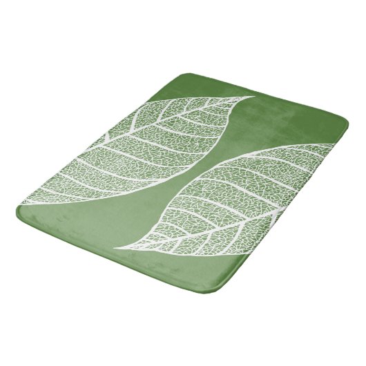 Witte botanische bladskeletten badmat (Gekanteld)