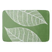 Witte botanische bladskeletten badmat (Voorkant)