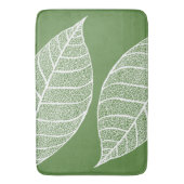 Witte botanische bladskeletten badmat (Voorkant Verticaal)