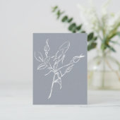 Witte botanische bloem Doodle  Briefkaart (Staand voorkant)