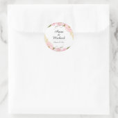 Witte botanische bloem sticker voor trouwt (Tas)