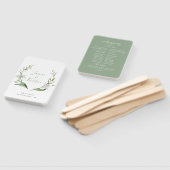 Witte Botanische Bloemen Krans Bruiloft Handwaaier (Niet-gemonteerd)