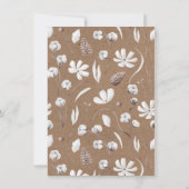 Witte botanische bloemencotton  Trouwkaarten Kaart (Achterkant)
