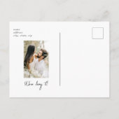 Witte Botanische Foto Bruiloft Save our Date Briefkaart (Achterkant)
