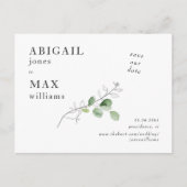 Witte Botanische Foto Bruiloft Save our Date Briefkaart (Voorkant)