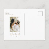 Witte Botanische Foto Huwelijk Save our Date II Briefkaart (Achterkant)