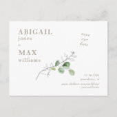 Witte Botanische Foto Huwelijk Save our Date II Briefkaart (Voorkant)
