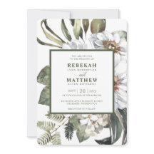 Witte Botanische | Huwelijksuitnodiging