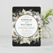 Witte Botanische | Huwelijksuitnodiging Kaart (Staand voorkant)