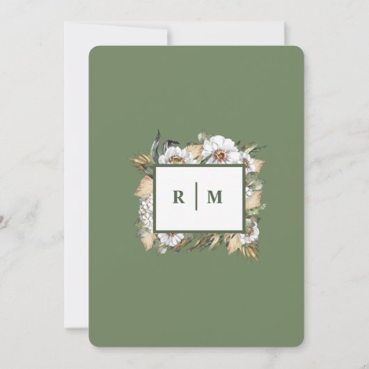 Witte Botanische | Huwelijksuitnodiging Kaart (Achterkant)