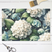 Witte Botanische Hydrangea Decoupage Tissuepapier