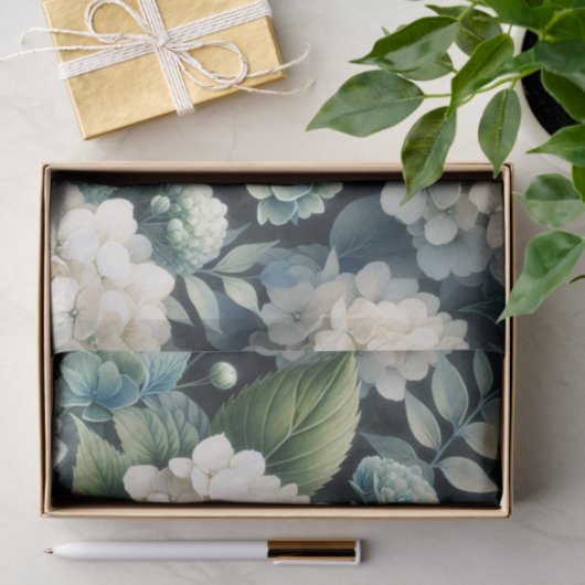 Witte Botanische Hydrangea Decoupage Tissuepapier (Geschenk)
