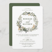 Witte Botanische krans | Huwelijksuitnodiging Kaart (Voorkant / Achterkant)