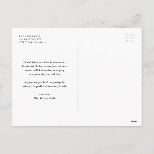 Witte  Botanische Lijst Terracotta Foto Feestdagenkaart (Achterkant)