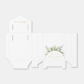 Witte botanische monogram trouwgunstdozen bedankdoosjes (Uitgevouwen)