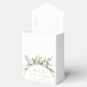 Witte botanische monogram trouwgunstdozen bedankdoosjes (Geopend)
