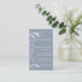 Witte  botanische mosterdblauw Visitekaartje (Staand voorkant)