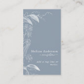 Witte  botanische mosterdblauw Visitekaartje (Achterkant)