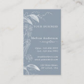 Witte  botanische mosterdblauw Visitekaartje (Voorkant)