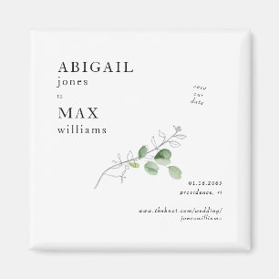Witte Botanische Trouwdatum Save the Date Magneet
