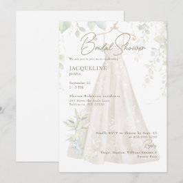 Witte Botanische Trouwjurk Vrijgezellenfeest II Kaart