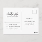 Witte Botanische | vriendelijk antwoord | RSVP-Bri Briefkaart (Achterkant)