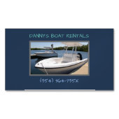 Witte boten in de jachthaven bootverhuur magnetisch visitekaartje (Voorkant)