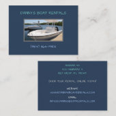 Witte boten in de jachthaven bootverhuur visitekaartje (Voorkant / Achterkant)