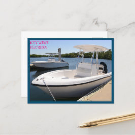 Witte boten in de Marina Key West Florida Briefkaart