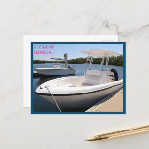 Witte boten in de Marina Key West Florida Briefkaart