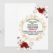 Witte Bourgogne en Gouden Bloemen Moderne Boho Huw Kaart (Voorkant / Achterkant)