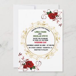 Witte Bourgogne en Gouden Bloemen Moderne Boho Huw Kaart