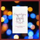 Witte Bourgondische afstudeerfeest naam Monogram Servet