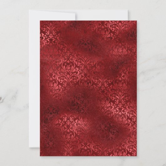 Witte, Bourgondische en gouden bloemenbruiloft upd Kaart (Achterkant)