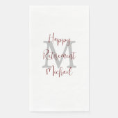 Witte Bourgondische Pensioen Partij Naam Monogram Servet (Voorkant)