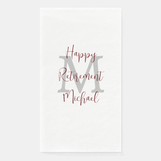 Witte Bourgondische Pensioen Partij Naam Monogram Servet (Voorkant)