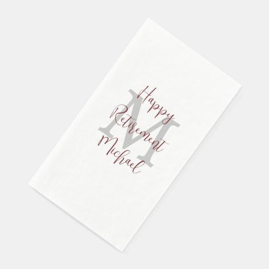 Witte Bourgondische Pensioen Partij Naam Monogram Servet (Hoek)
