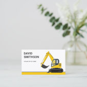 Witte Bouw Bulldozer Graafmachine Visitekaartje (Staand voorkant)