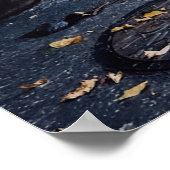 WITTE BOUWEN MET GESLOTEN RODE WOODEN DEUR POSTER (Hoek)