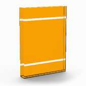 Witte bovenkant accentstrepen op goudgeel fotoblokken (Links)