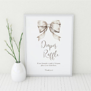 Witte Bow  Luier Raffle Poster