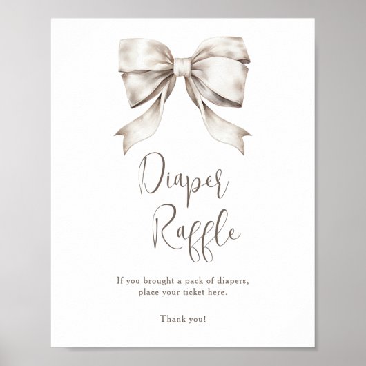 Witte Bow  Luier Raffle Poster (Voorkant)
