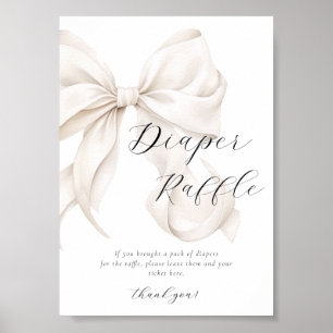 Witte Bow Luier Raffle Tafel Teken Poster