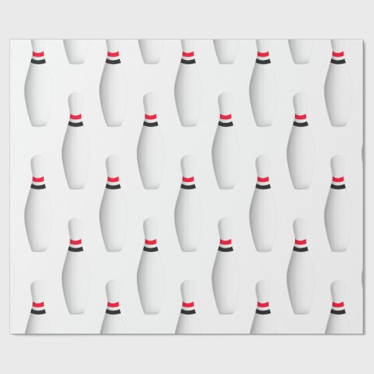Witte bowling pinnen op wit cadeaupapier (Vlak)